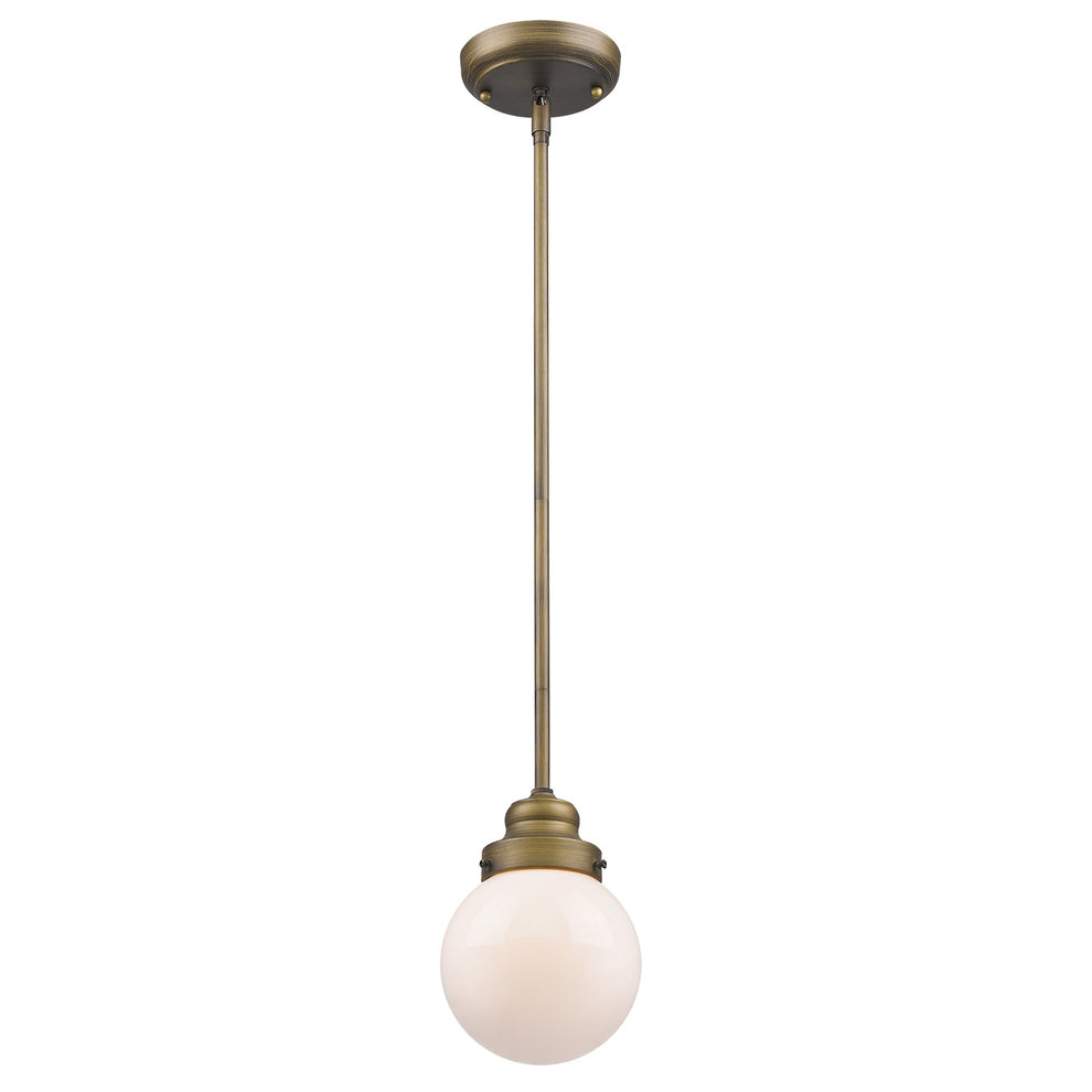 Brushed Gold Metal Hanging with Round Glass Shade By Homeroots | Pendant Lamps | Modishstore - 2