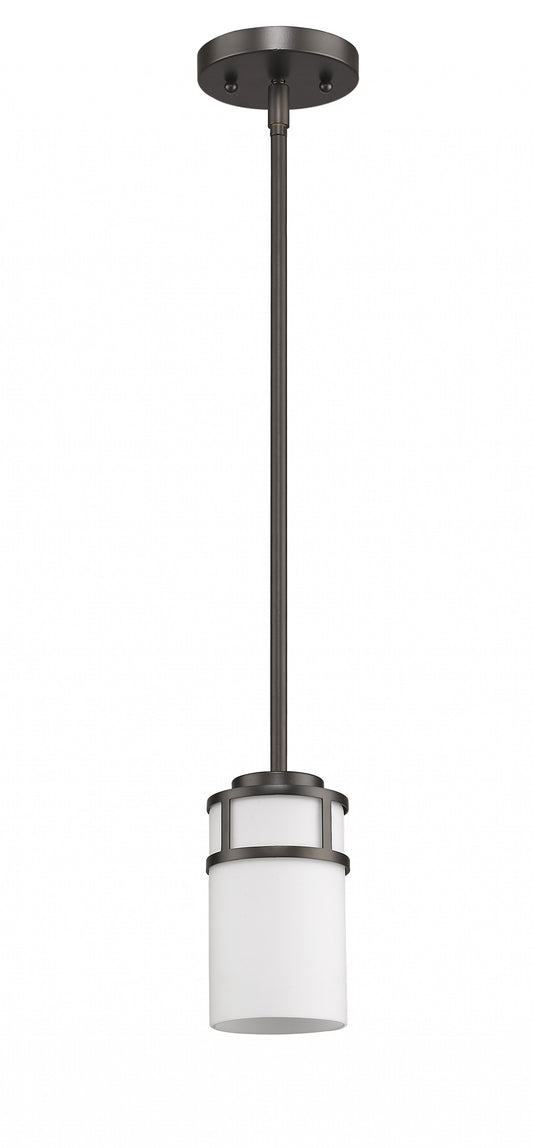 Brushed Bronze Minimalist Cylindrical Hanging Light By Homeroots | Chandeliers | Modishstore