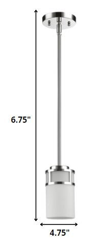 Silver Minimalist Cylindrical Hanging Light By Homeroots | Pendant Lamps | Modishstore - 2