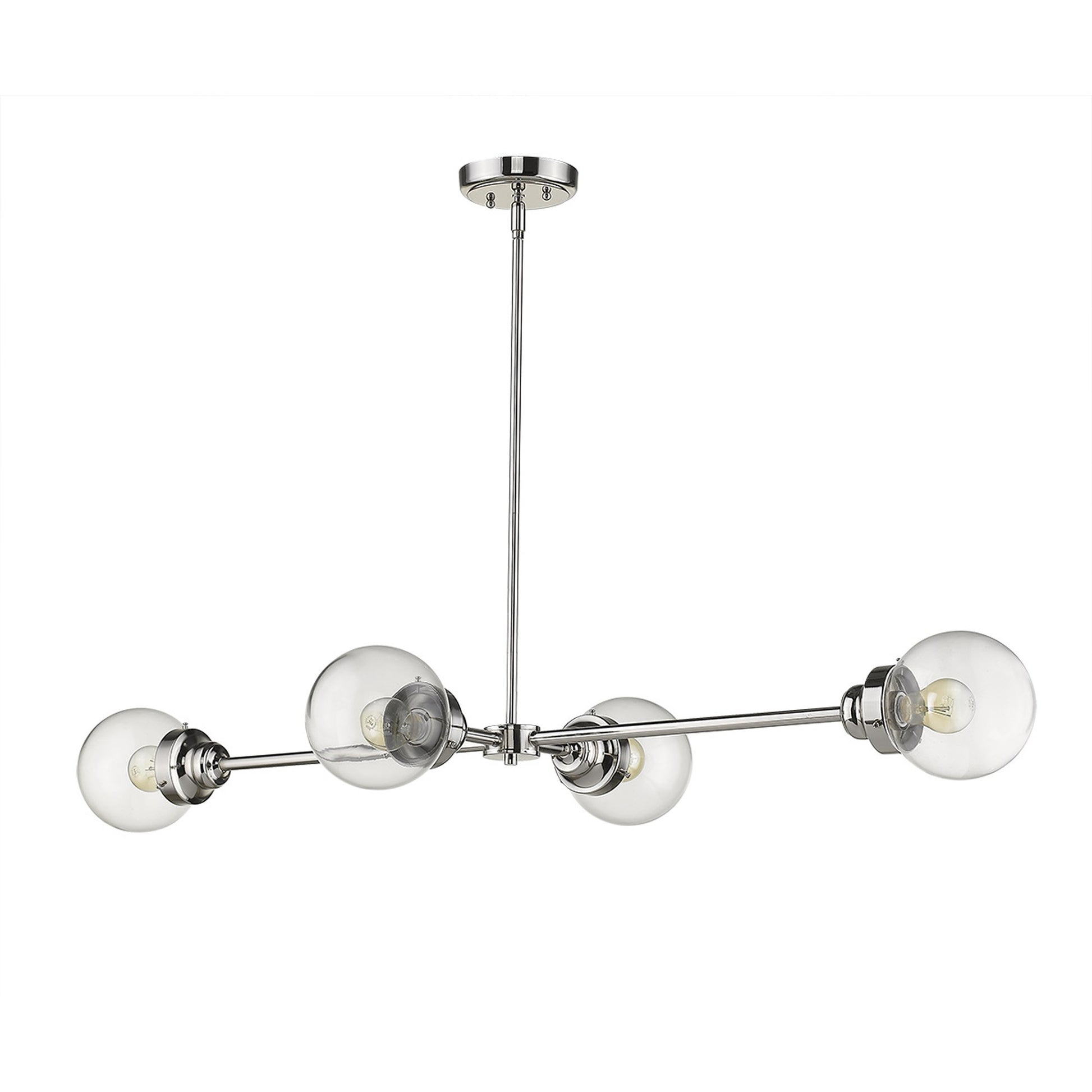 Portsmith 4-Light Polished Nickel Island Pendant By Homeroots | Pendant Lamps | Modishstore