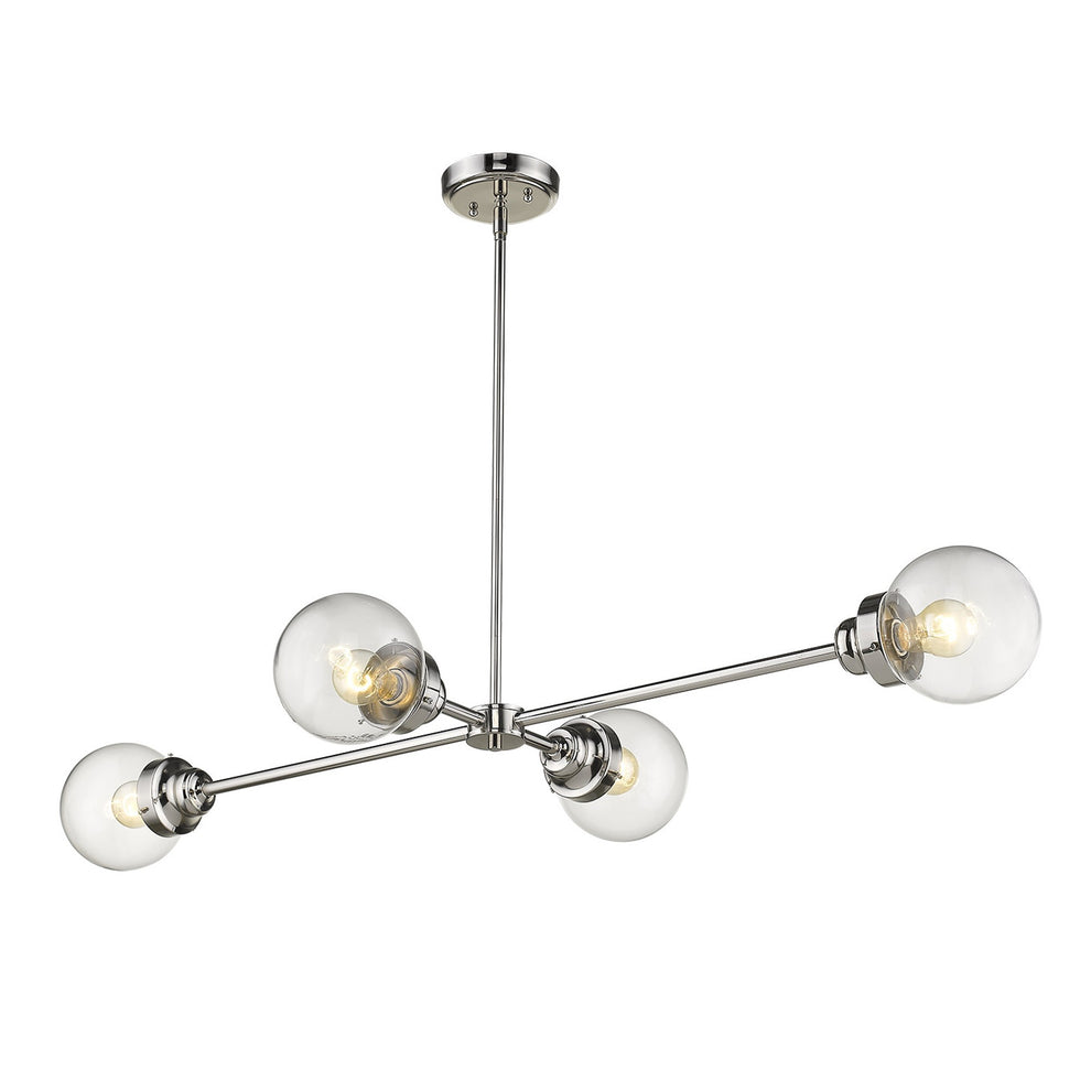 Portsmith 4-Light Polished Nickel Island Pendant By Homeroots | Pendant Lamps | Modishstore - 2