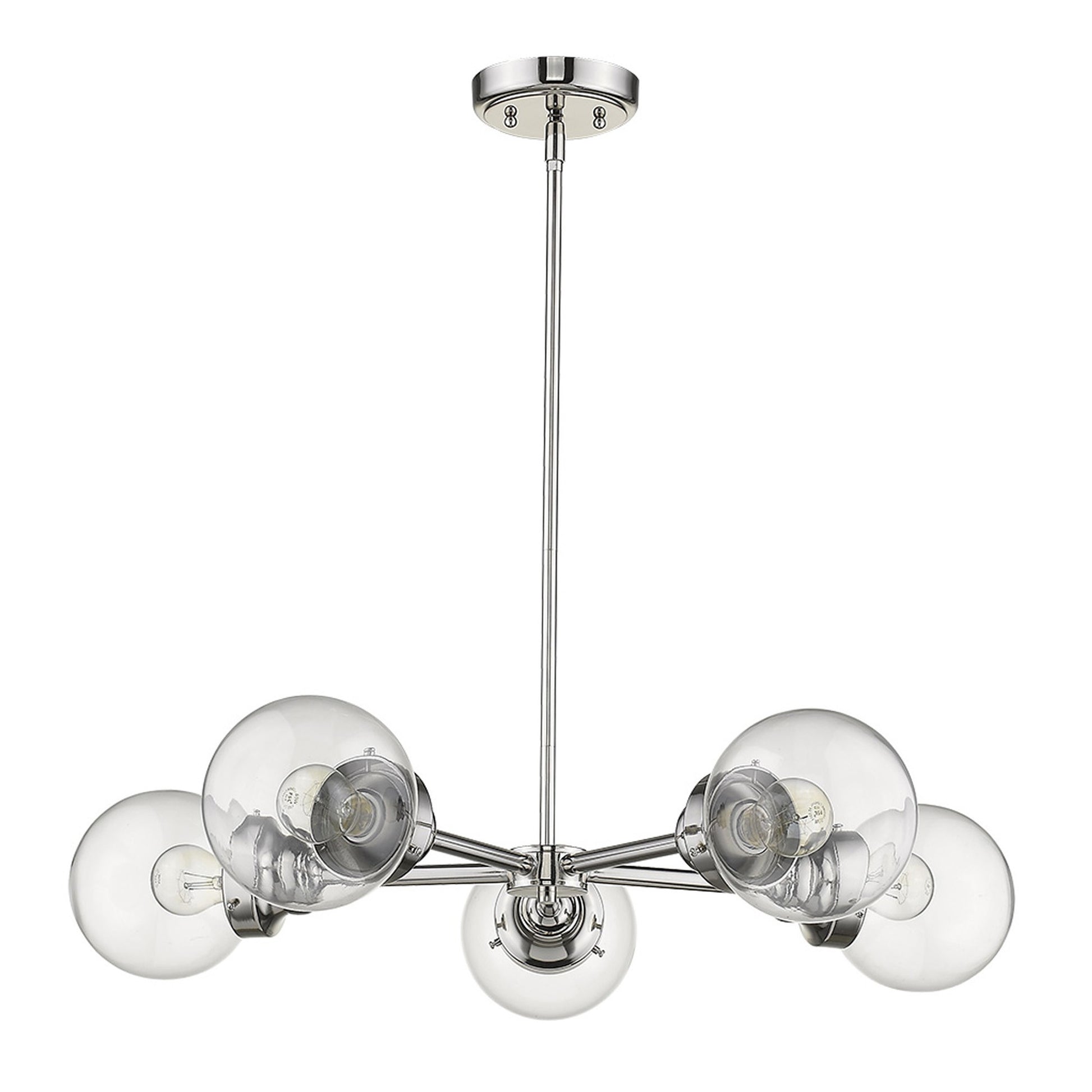 Portsmith 5-Light Polished Nickel Chandelier By Homeroots | Chandeliers | Modishstore