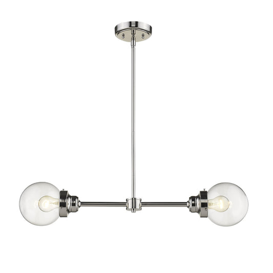 Portsmith 2-Light Polished Nickel Island Pendant By Homeroots | Pendant Lamps | Modishstore