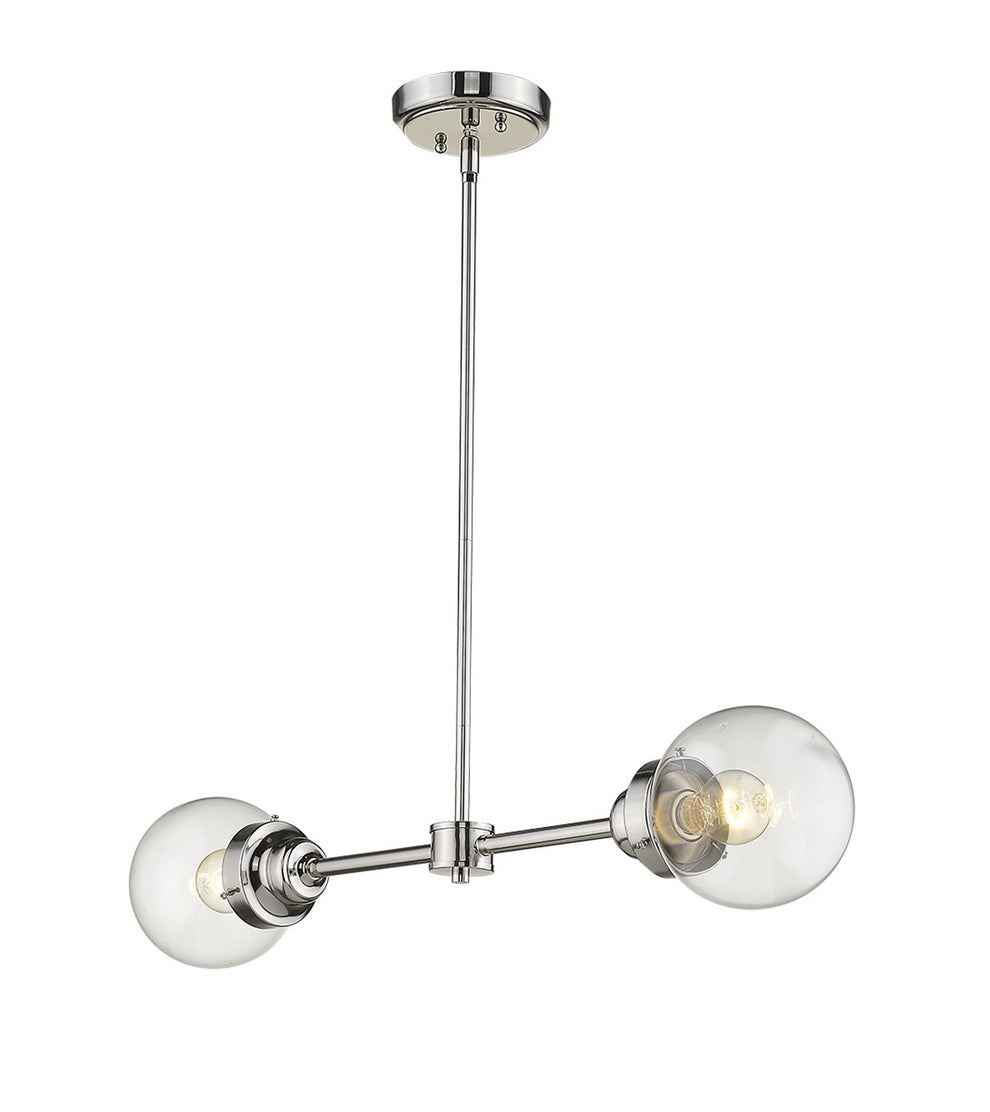 Portsmith 2-Light Polished Nickel Island Pendant By Homeroots | Pendant Lamps | Modishstore - 2