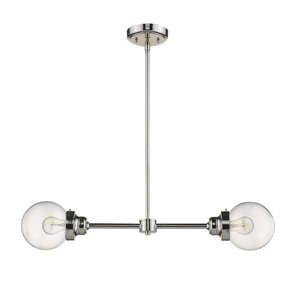 Portsmith 2-Light Polished Nickel Island Pendant By Homeroots | Pendant Lamps | Modishstore - 3