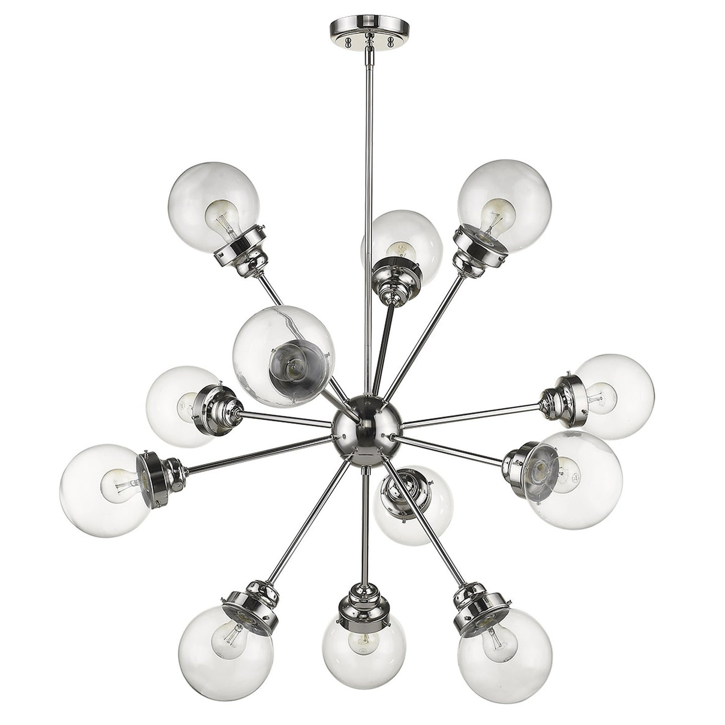 Portsmith 12-Light Polished Nickel Chandelier By Homeroots | Chandeliers | Modishstore