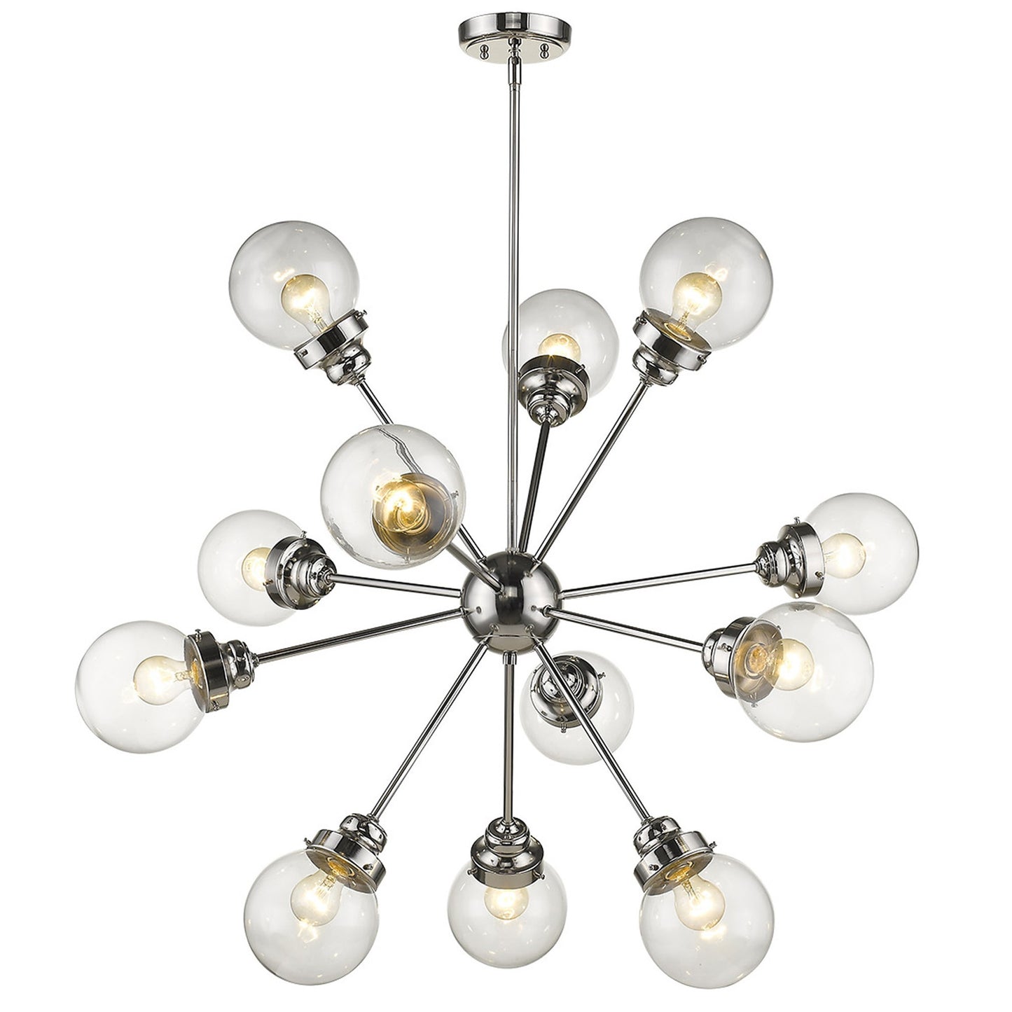 Portsmith 12-Light Polished Nickel Chandelier By Homeroots | Chandeliers | Modishstore - 2