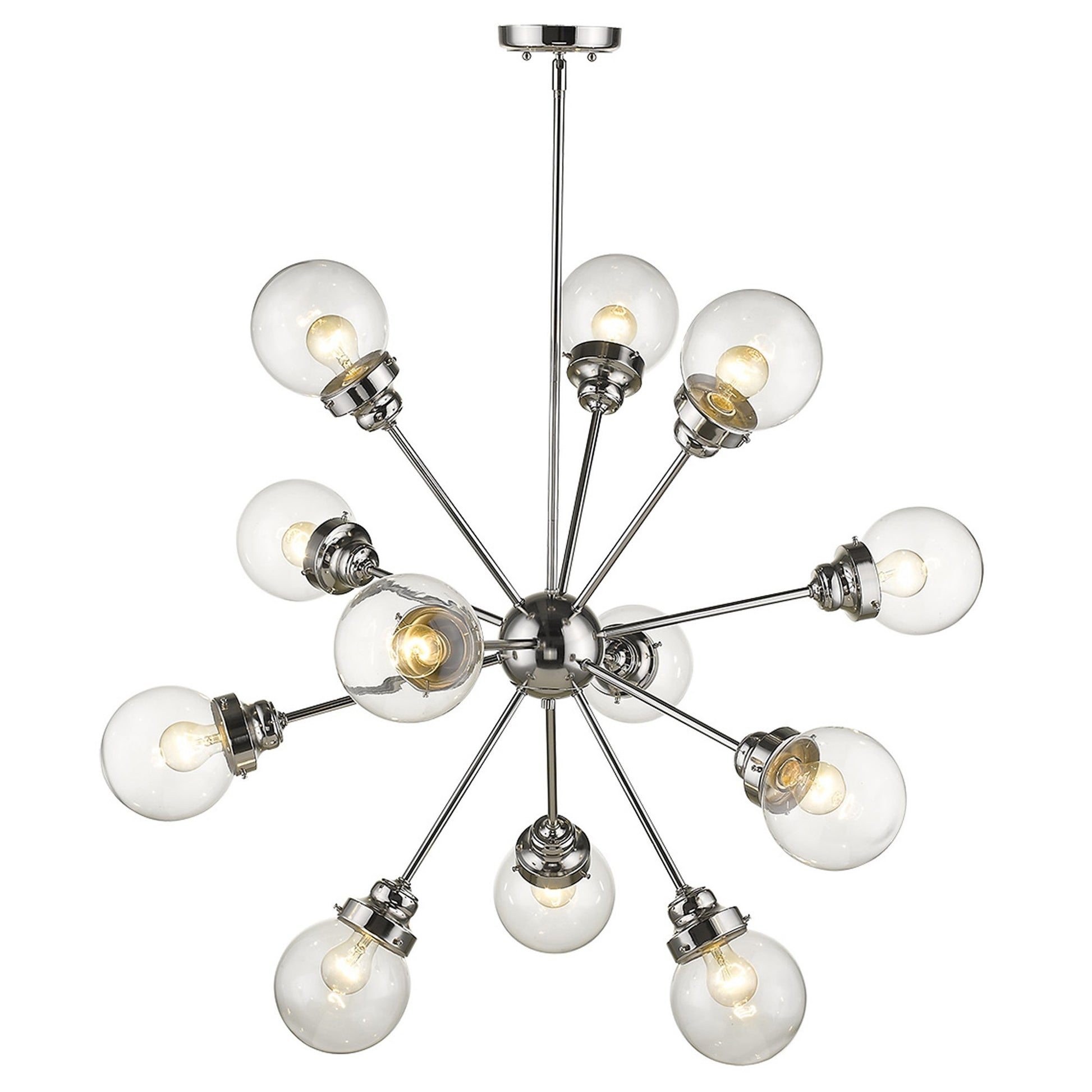 Portsmith 12-Light Polished Nickel Chandelier By Homeroots | Chandeliers | Modishstore - 3