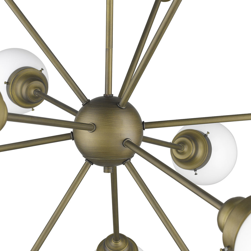 Portsmith 12-Light Raw Brass Chandelier By Homeroots | Chandeliers | Modishstore - 4