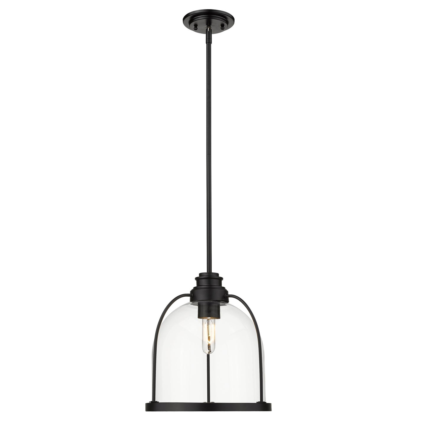 Stanton 1-Light Matte Black Pendant By Homeroots | Pendant Lamps | Modishstore - 8