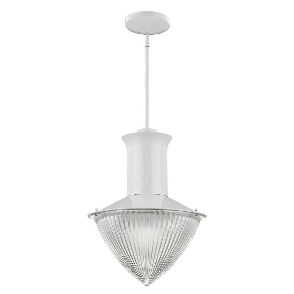 Skylar 1-Light White Pendant With Halophane Glass Shade By Homeroots | Pendant Lamps | Modishstore