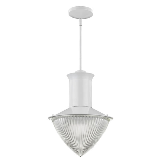 Skylar 1-Light White Pendant With Halophane Glass Shade By Homeroots | Pendant Lamps | Modishstore