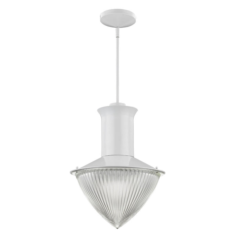 Skylar 1-Light White Pendant With Halophane Glass Shade By Homeroots | Pendant Lamps | Modishstore