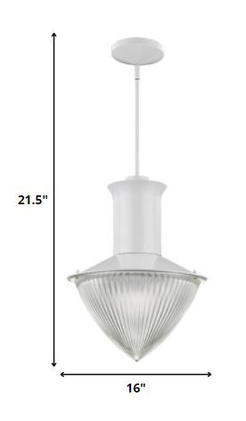 Skylar 1-Light White Pendant With Halophane Glass Shade By Homeroots | Pendant Lamps | Modishstore - 5