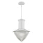 Skylar 1-Light White Pendant With Halophane Glass Shade By Homeroots