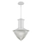 Skylar 1-Light White Pendant With Halophane Glass Shade By Homeroots | Pendant Lamps | Modishstore - 2