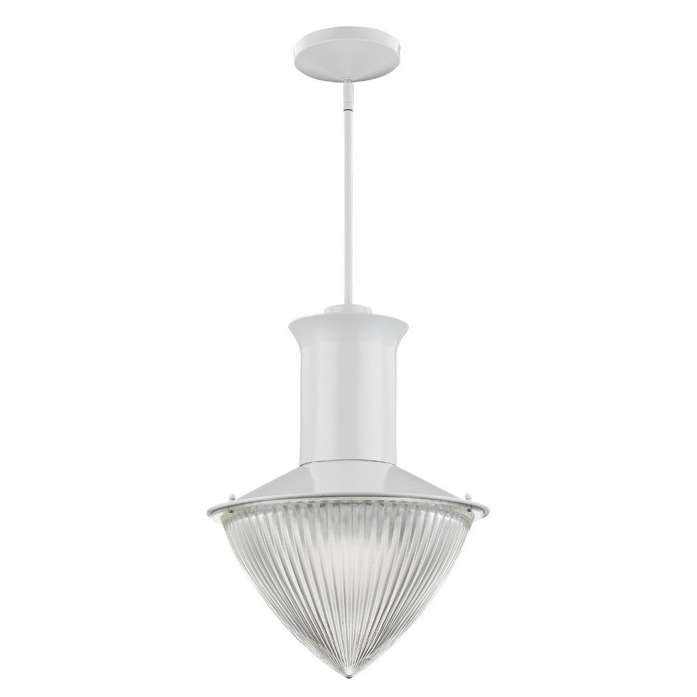 Skylar 1-Light White Pendant With Halophane Glass Shade By Homeroots | Pendant Lamps | Modishstore - 2