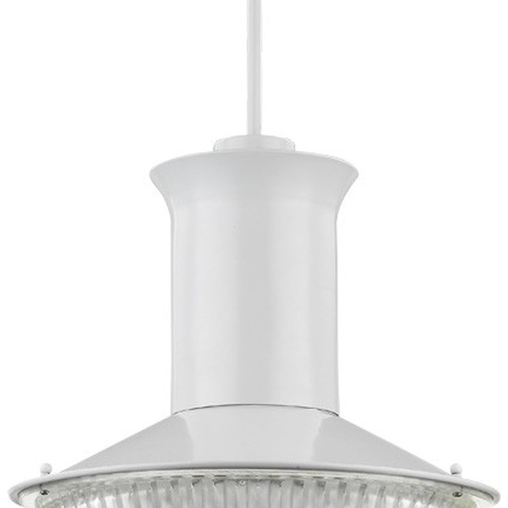 Skylar 1-Light White Pendant With Halophane Glass Shade By Homeroots | Pendant Lamps | Modishstore - 3