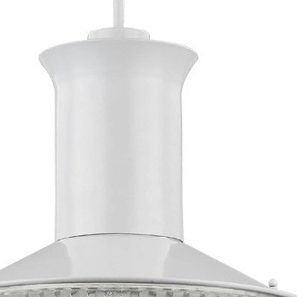 Skylar 1-Light White Pendant With Halophane Glass Shade By Homeroots | Pendant Lamps | Modishstore - 4