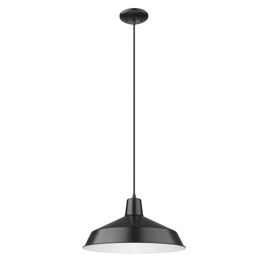 Industrial Matte Black Hanging Light By Homeroots | Chandeliers | Modishstore