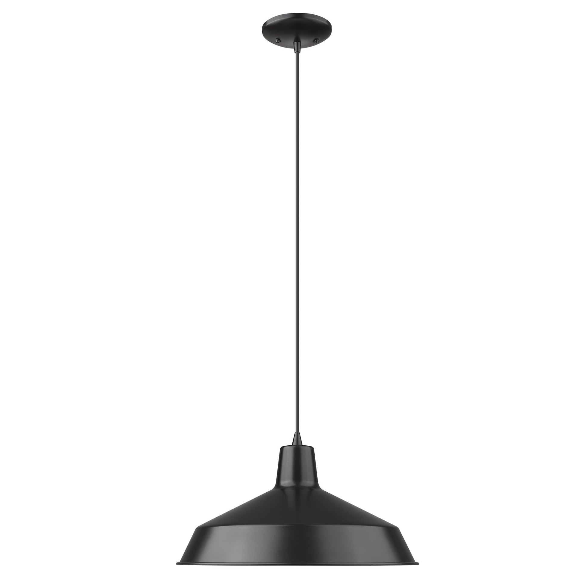 Industrial Matte Black Hanging Light By Homeroots | Chandeliers | Modishstore - 3