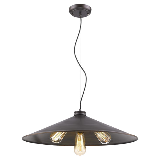 Alcove 4-Light Oil-Rubbed Bronze Pendant With Raw Brass Interior Shade By Homeroots | Pendant Lamps | Modishstore