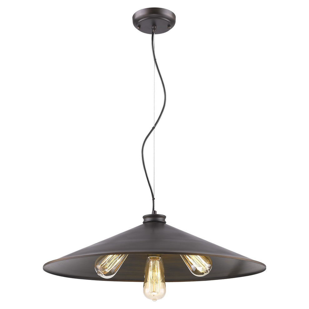 Alcove 4-Light Oil-Rubbed Bronze Pendant With Raw Brass Interior Shade By Homeroots | Pendant Lamps | Modishstore - 2