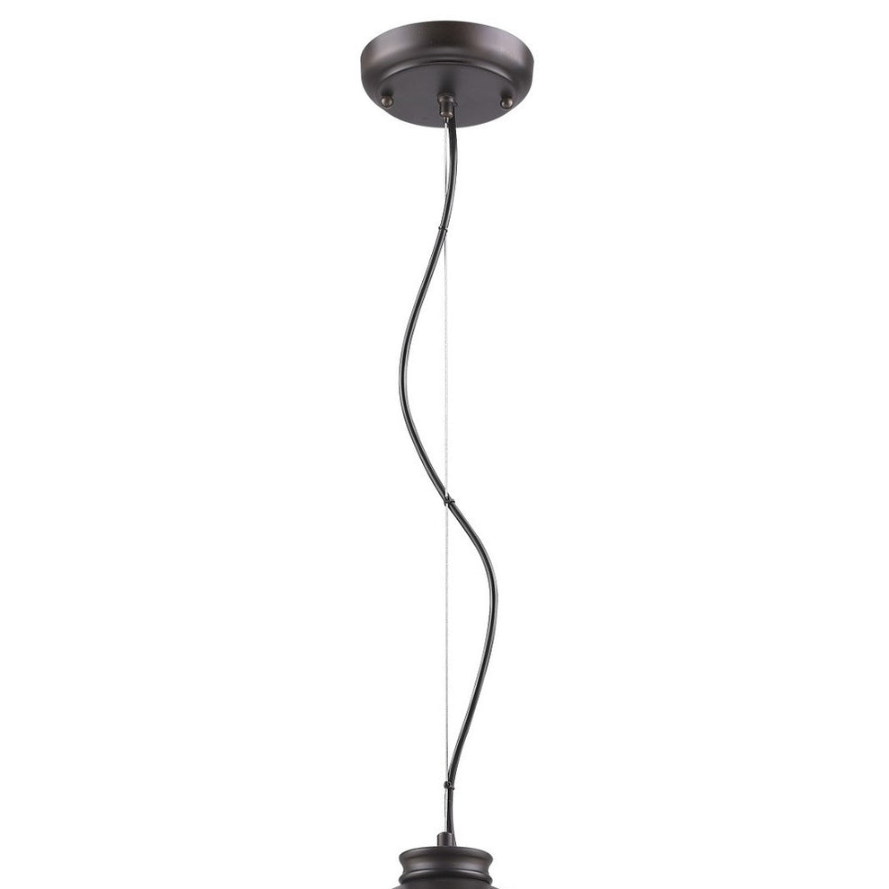 Alcove 4-Light Oil-Rubbed Bronze Pendant With Raw Brass Interior Shade By Homeroots | Pendant Lamps | Modishstore - 3