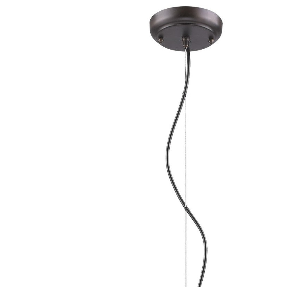 Alcove 4-Light Oil-Rubbed Bronze Pendant With Raw Brass Interior Shade By Homeroots