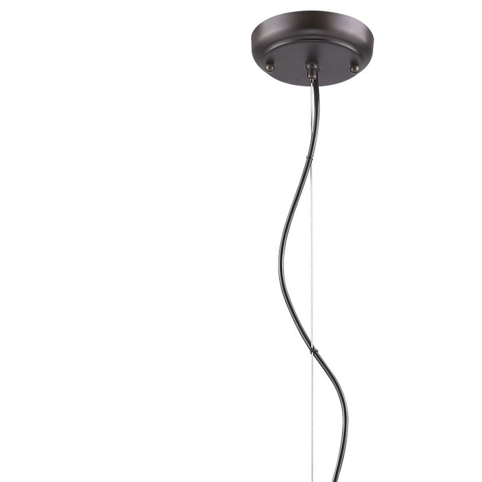 Alcove 4-Light Oil-Rubbed Bronze Pendant With Raw Brass Interior Shade By Homeroots | Pendant Lamps | Modishstore - 4