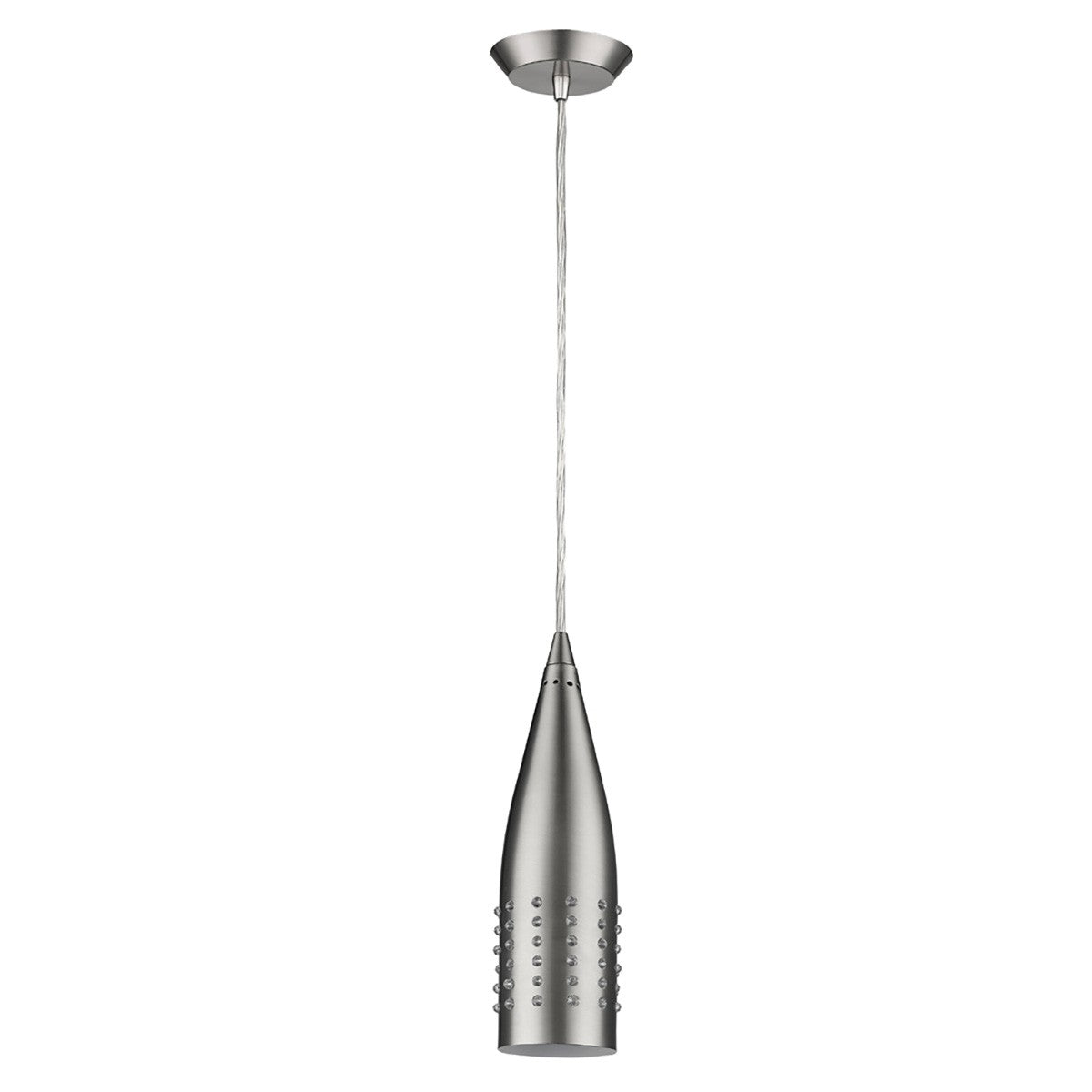 Narrow Silver Hanging Light with Glass Studs By Homeroots | Pendant Lamps | Modishstore