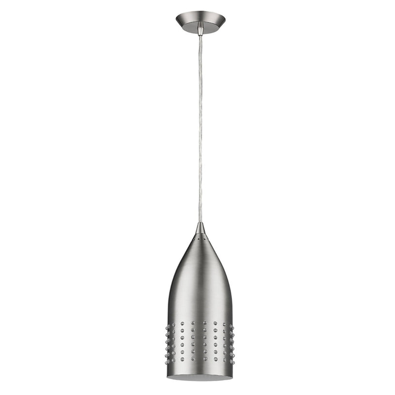Silver Hanging Light with Glass Studs By Homeroots | Pendant Lamps | Modishstore