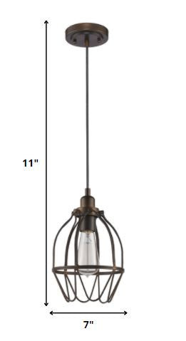 Antique Bronze Wire Pendant Hanging Light By Homeroots | Pendant Lamps | Modishstore - 2