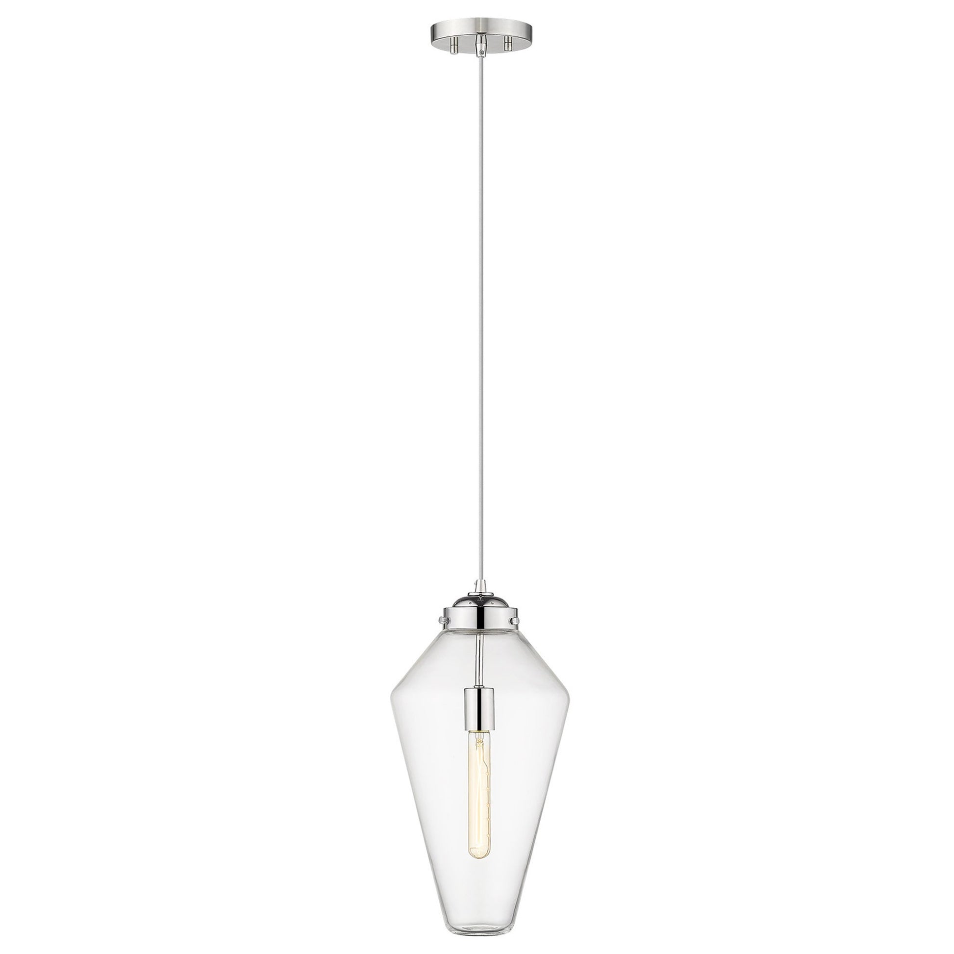 Ballina 1-Light Polished Nickel Mini-Pendant By Homeroots - 398247 | Pendant Lamps | Modishstore - 2