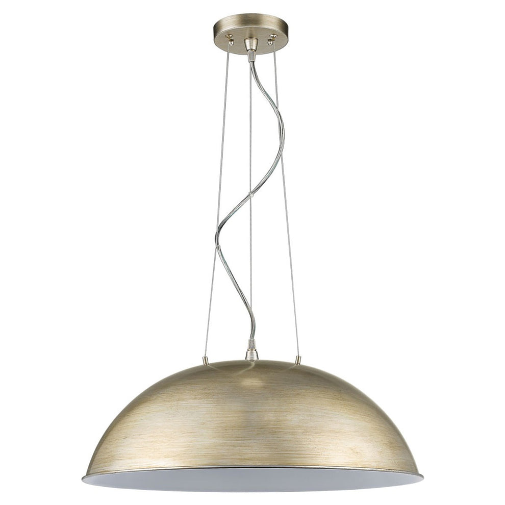 Layla 1-Light Washed Gold Bowl Pendant With Gloss White Interior Shade By Homeroots | Pendant Lamps | Modishstore - 2