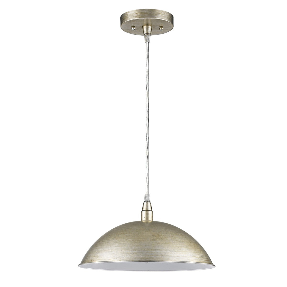 Silver Metal Hanging Light with Dome Shade By Homeroots | Pendant Lamps | Modishstore