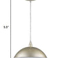 Silver Metal Hanging Light with Dome Shade By Homeroots | Pendant Lamps | Modishstore - 2