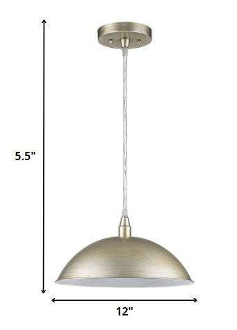 Silver Metal Hanging Light with Dome Shade By Homeroots | Pendant Lamps | Modishstore - 2