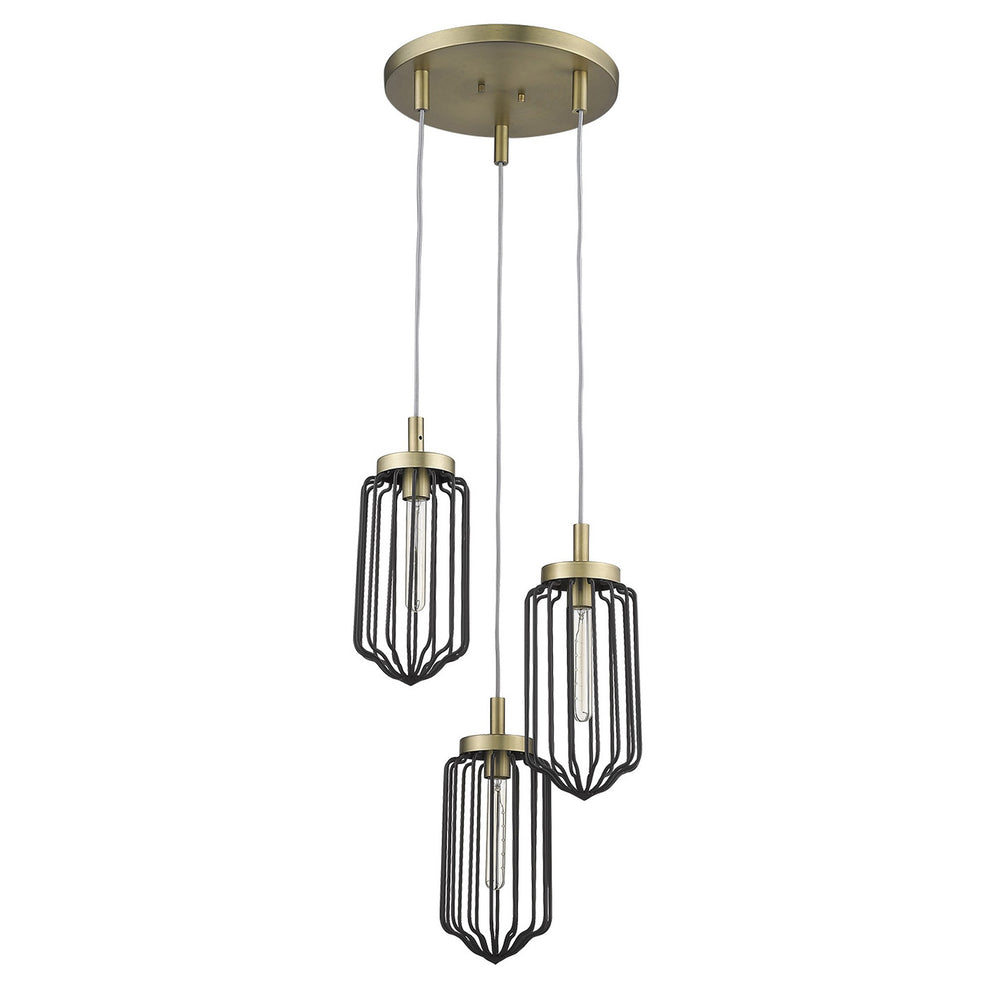 Reece 3-Light Aged Brass Chandelier By Homeroots | Chandeliers | Modishstore - 3
