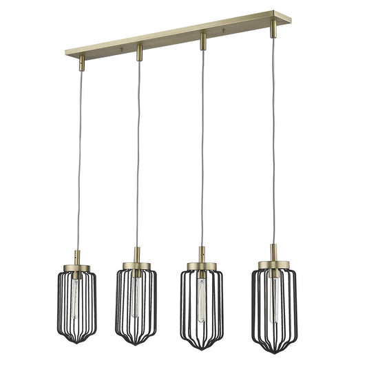 Reece 4-Light Aged Brass Island Pendant By Homeroots | Pendant Lamps | Modishstore