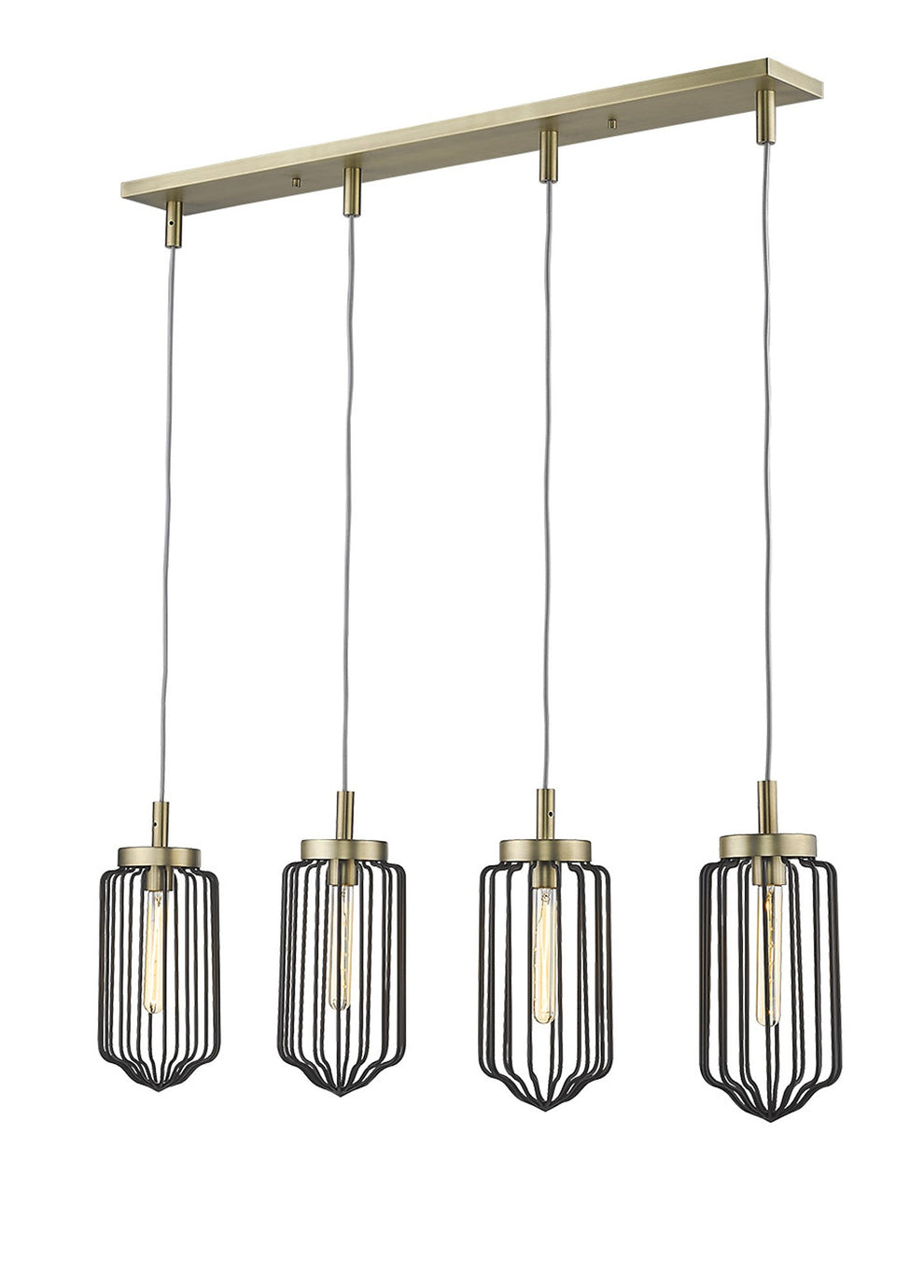 Reece 4-Light Aged Brass Island Pendant By Homeroots | Pendant Lamps | Modishstore - 2