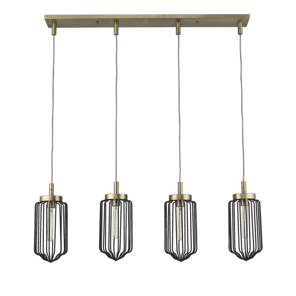 Reece 4-Light Aged Brass Island Pendant By Homeroots | Pendant Lamps | Modishstore - 3