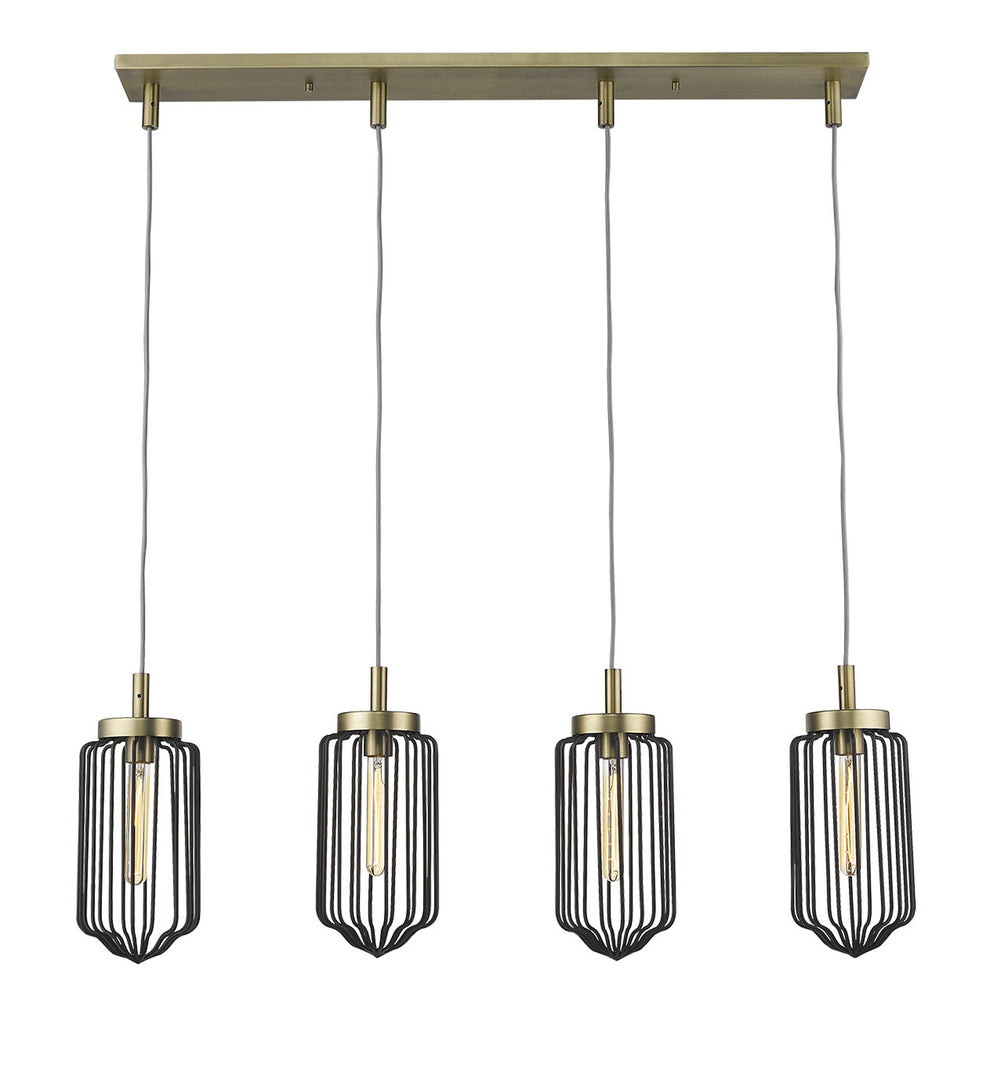 Reece 4-Light Aged Brass Island Pendant By Homeroots | Pendant Lamps | Modishstore - 4