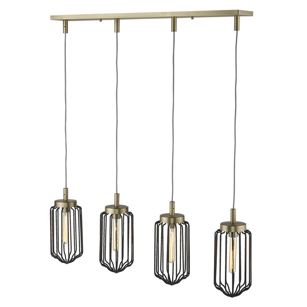 Reece 4-Light Aged Brass Island Pendant By Homeroots | Pendant Lamps | Modishstore - 5