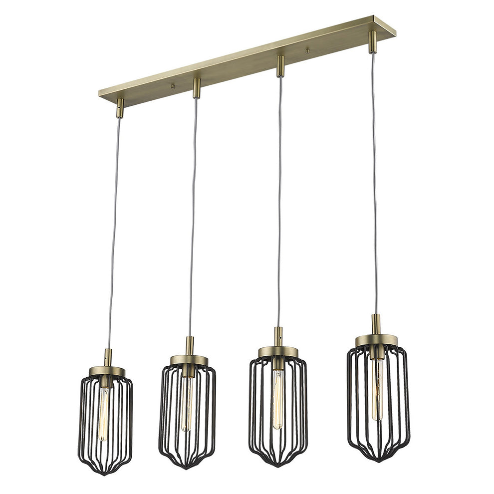 Reece 4-Light Aged Brass Island Pendant By Homeroots | Pendant Lamps | Modishstore - 7