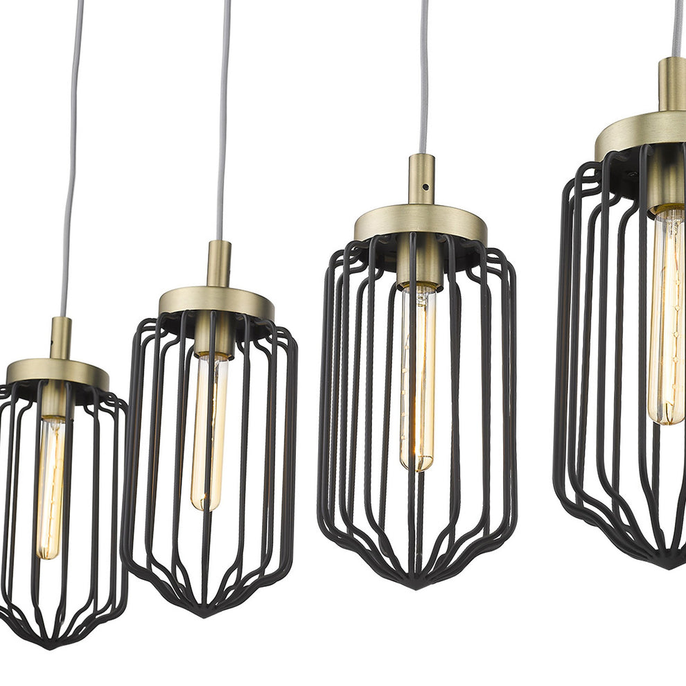 Reece 4-Light Aged Brass Island Pendant By Homeroots | Pendant Lamps | Modishstore - 8