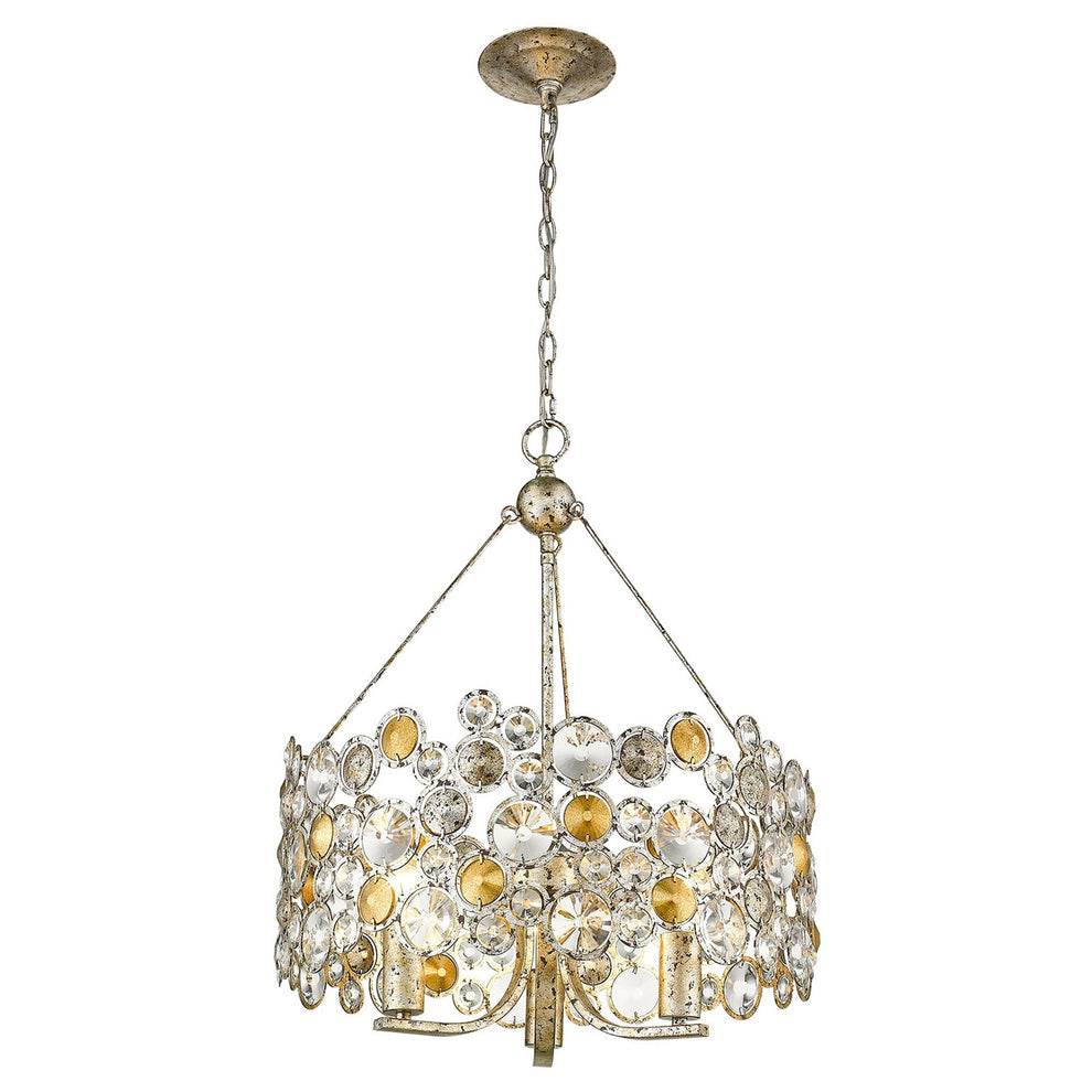 Vitozzi 3-Light Antique Silver Leaf Chandelier By Homeroots | Chandeliers | Modishstore - 2