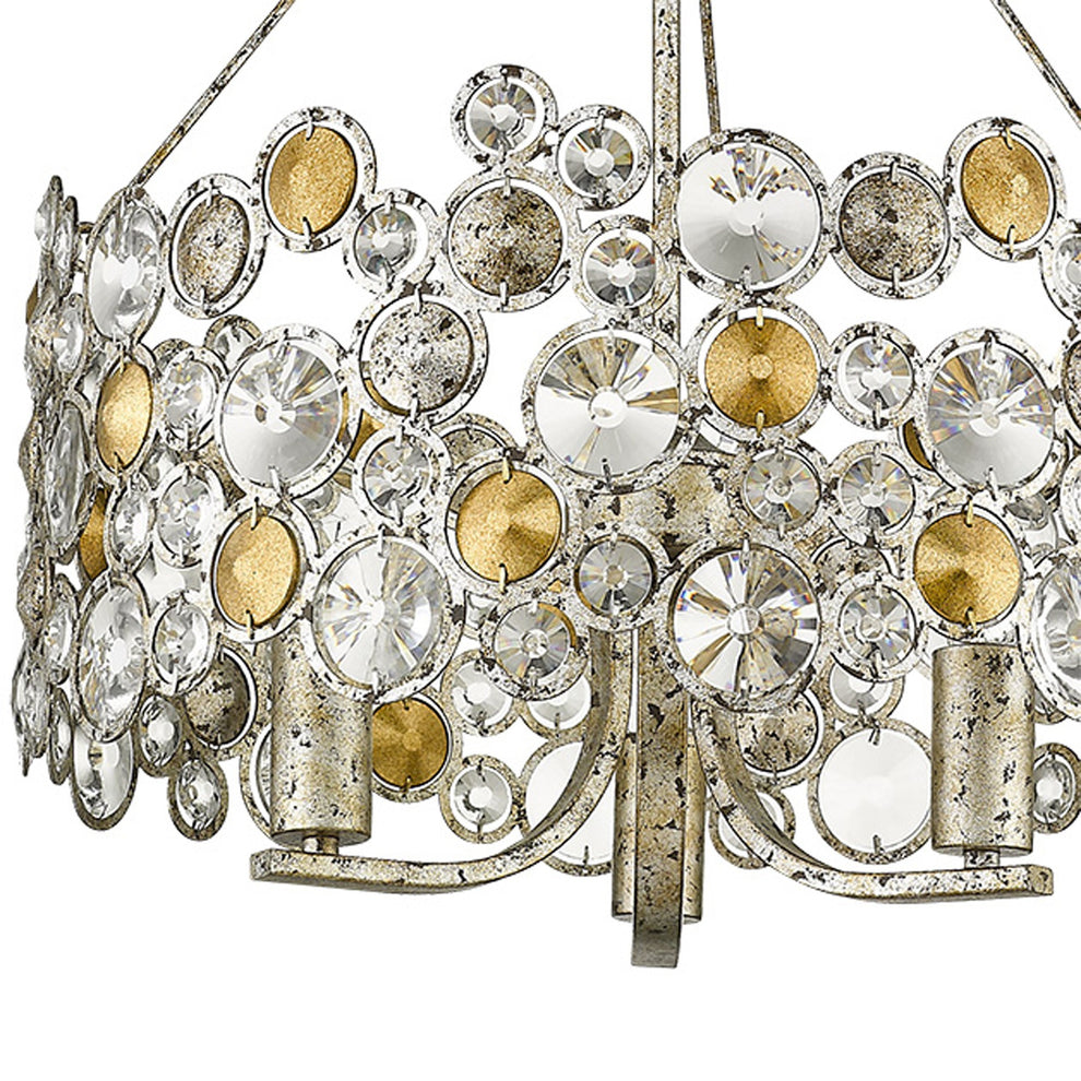 Vitozzi 3-Light Antique Silver Leaf Chandelier By Homeroots | Chandeliers | Modishstore - 3