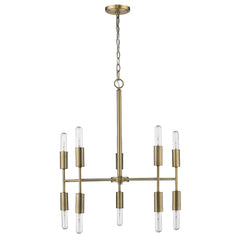 Perret 10-Light Aged Brass Chandelier By Homeroots