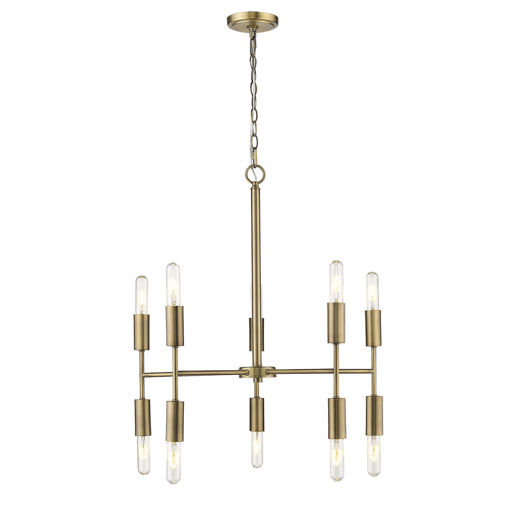 Perret 10-Light Aged Brass Chandelier By Homeroots | Chandeliers | Modishstore - 2